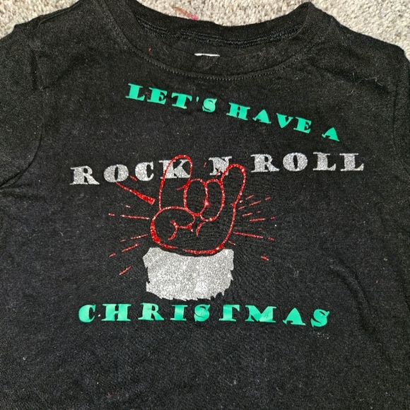 Rock n roll Christmas baby tee t-shirt - Picture 1 of 3
